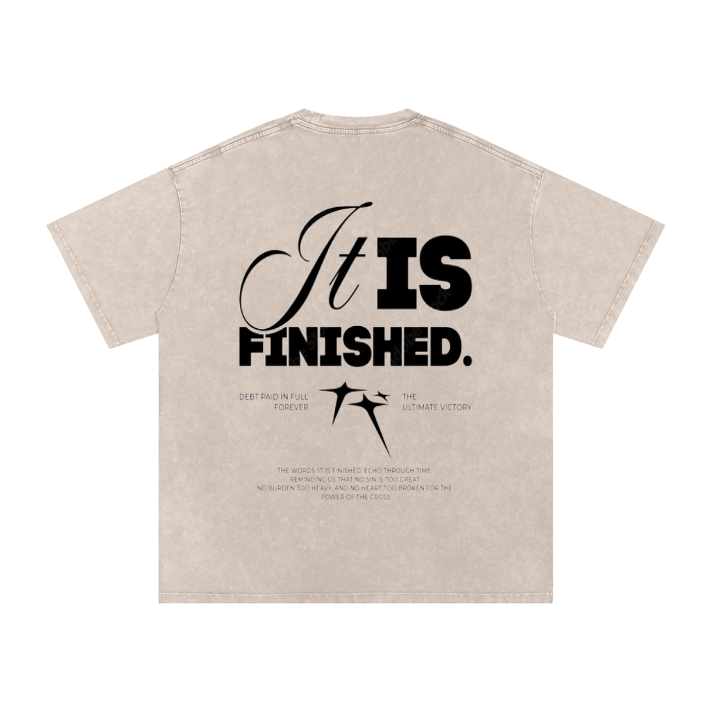 Snow Washed Oversized Cotton T-Shirt - John 19:30